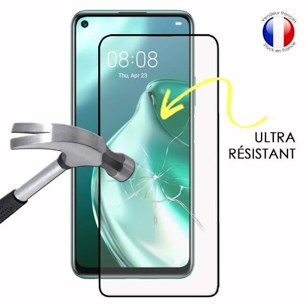 Pack 2 HELA skyddsfilmer för Huawei P40 Lite 5G i ultrabeständigt härdat glas (maximal hårdhet) Vit