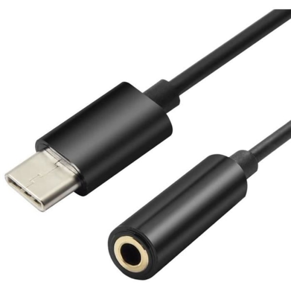 USB Type-C til 3,5 mm hunstik adapterkabel til Oukitel WP12 Plug and Play til dine hovedtelefoner, høretelefoner... Svart