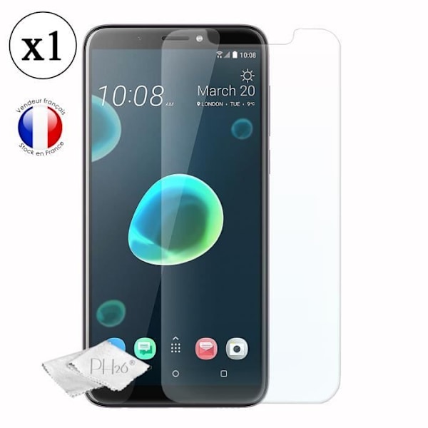 HTC wish 12+ Läpinäkyvä karkaistu lasi näytönsuoja, erittäin kestävä, erittäin ohut, jälkiä estävä, helppo asennus