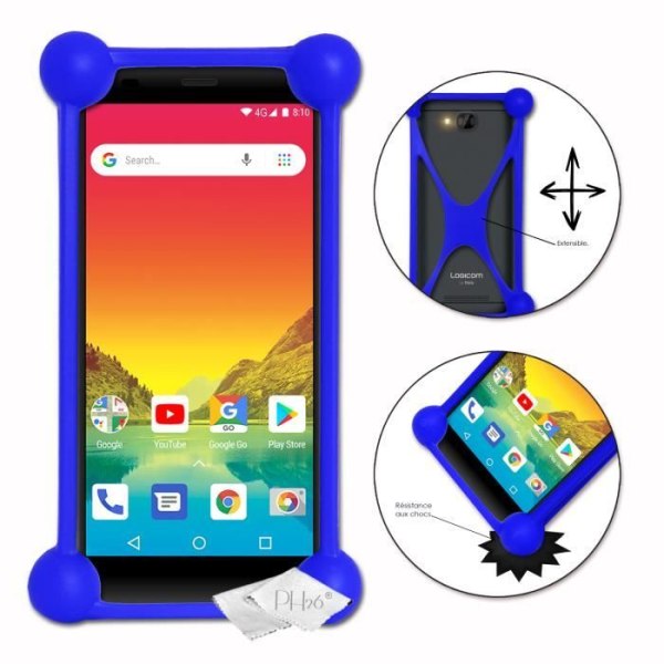 Coque bumper - Logicom - Le Hola - Antichock - Ultrastark - Förstärkta hörn Blå