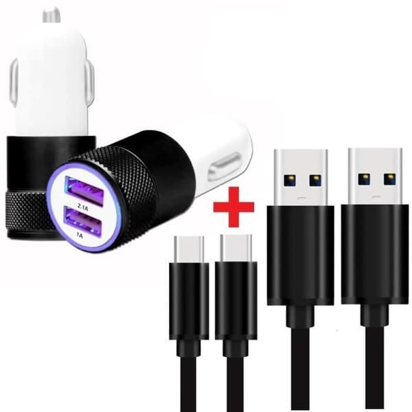 Pakke Auto Oplader - Asus - Rog 7 - Ultra-powerful - 2 USB Type C Kabler - Sort