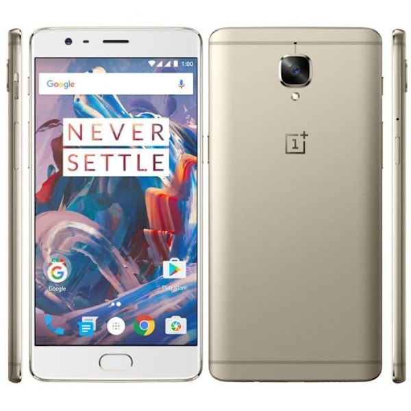 Dedikerat fodral - PH26® - Oneplus 3 - Syntetiskt läder - Fönsterflick - Magnetisk Svart