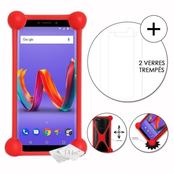 Coque kuori - Wiko - Harry 2 - Punainen - Iskunkestävä - Pehmeä silikoni Röd