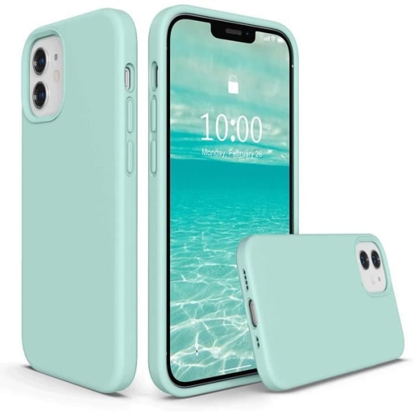 Flydende silikone etui til iPhone 12 5,4 tommer 2020 (Mint)