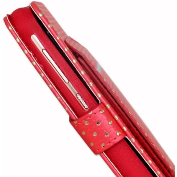 Smartphone etui - RØD - LG X2 2019 - Øko-læder - Kortholder - Spejl Röd