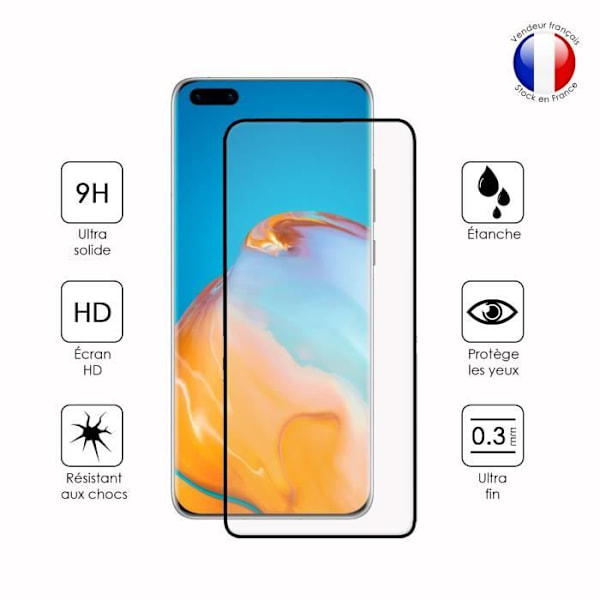 FULL skyddsfilm för Huawei P40 Pro i ultrabeständigt härdat glas (maximal hårdhet) Vit