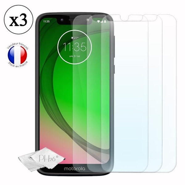 Motorola Moto G7 play Pack 3 läpinäkyvä karkaistu lasi näytönsuojakalvo, erittäin kestävä, erittäin ohut, anti