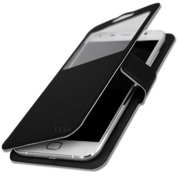 Folio Cover Case - PH26® - Wiko Jerry 3 - PU læder - Sort - Universal Svart