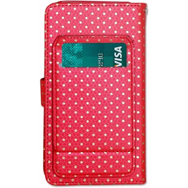 Folio cover til Samsung Galaxy A32 øko-læder pung format - dobbelt indvendig flap kortholder - RØD Röd