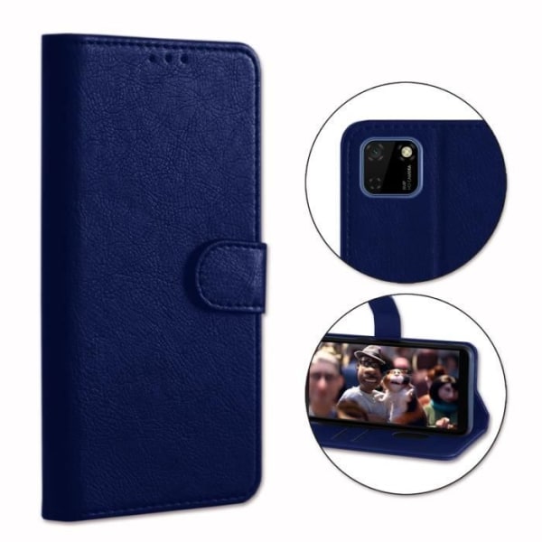 Pungcover - Huawei - Y5P - Grainet læder - Magnetisk - Video støtte Blå
