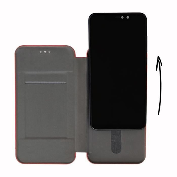 Etui housse folio - PH26® - Blackberry Leap - Øko-læder med præg - Rød - Semi-stiv Röd