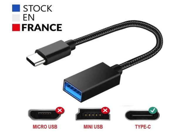 USB-C til USB-A adapterkabel - PH26 - Oukitel WP28E - 19 cm - OTG - 5 Gbit/s