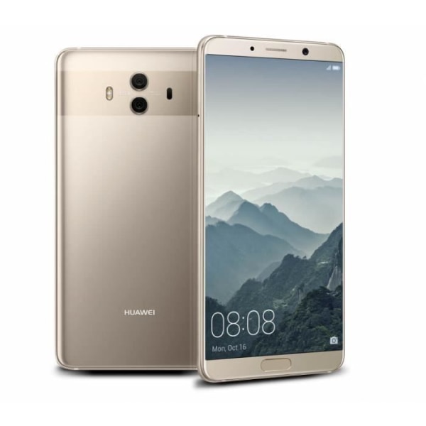 Etui til Huawei Mate 10 Pro Extra Slim X2 Windows i kvalitets øko læder med magnetlukning og synlige syninger - GULD