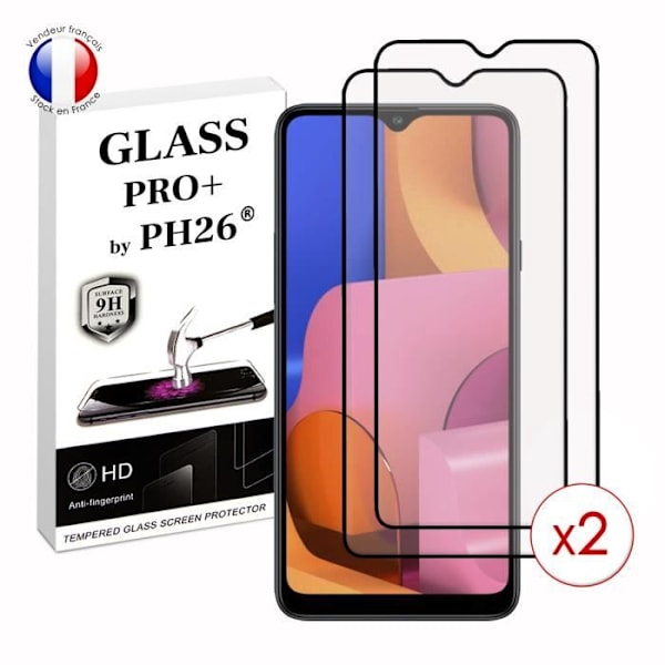 Pack 2 HELA skyddsfilmer för Samsung Galaxy A20s i ultrabeständigt härdat glas (maximal hårdhet) Vit