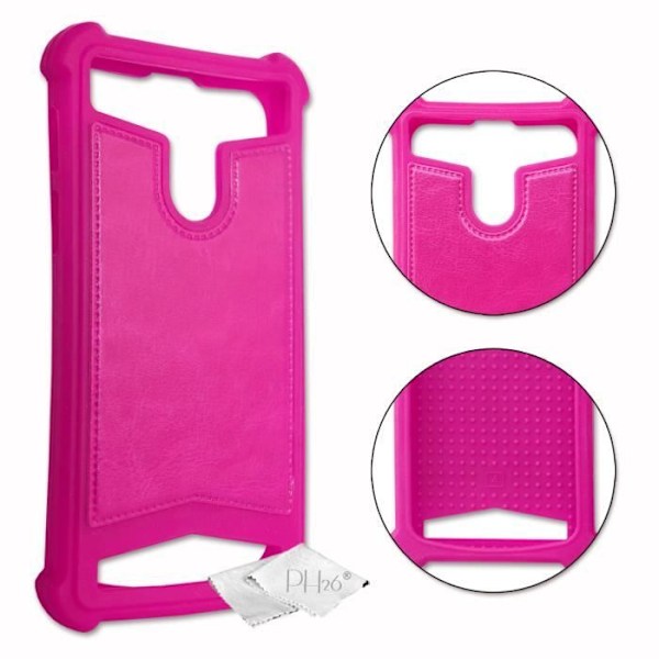 Takakotelo - UMIDIGI - A3s - Nahkavaikutus - Iskunkestävä - Langaton lataus - Fuksia Fushia rosa