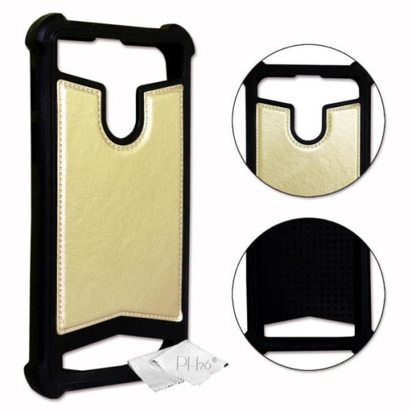 Bagcover til Vivo Y91C læderkonturer i silikonegel Anti-shock cover [tillader trådløs opladning] - Guld guld