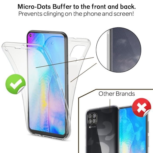 NALIA 360 Degree Case Kompatibel med Huawei P40 Lite, Slim Silikone Full-Cover Front & Back Case med skærmbeskytter,