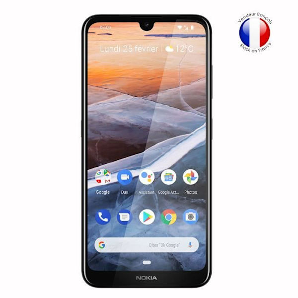 Super Pack för Nokia 3.2 Bakstycke i läderstil med anti-chock silikongelkonturer + 2 skärmskydd i glas