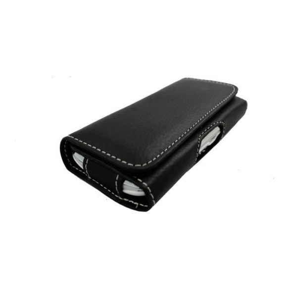 Étui pochette - Asus - Padfone Infinity 2 - Grane læder - Magnetisk lukning - Bælteclips Svart