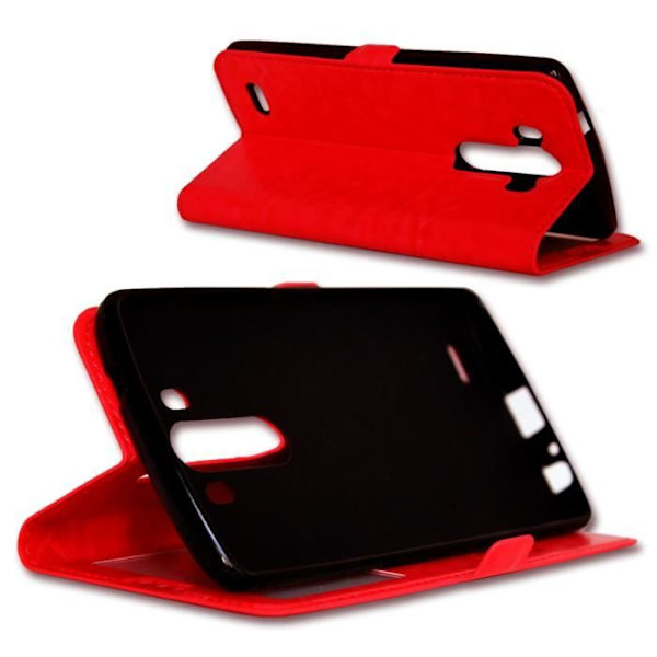 Red Folio Case Cover til LG G3 S / G3 MINI By Ph26®
