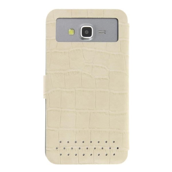 Samsung Galaxy Grand Duos I9082 laadukas beige krokotiilityylinen PU-nahkainen lompakkokotelo PH26®:lta