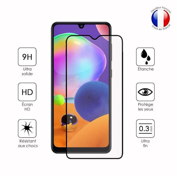 Paket med 2 HELA skyddsfilmer för Samsung Galaxy A31 i ultrabeständigt härdat glas (maximal hårdhet) Vit