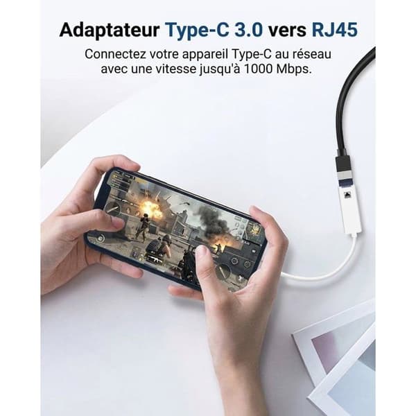 PH26® Sovitin yhteensopiva WP32 USB-C 3.1:stä Gigabit Ethernet RJ45 Thunderbolt Verkko jopa 1000 Mbps
