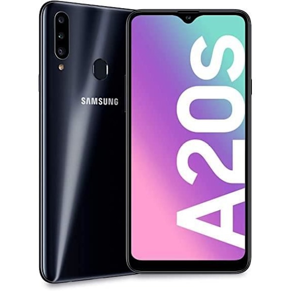 Taske til Samsung Galaxy A20S Extra Slim i kvalitets øko læder - SORT Svart