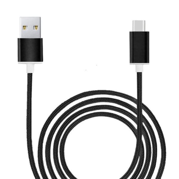 Typ C-kabel - PH26 - Meizu 21 Note - Flätad nylon - 100 cm - Svart SVART