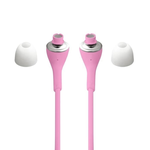 Rosa högkvalitativa in-ear-hörlurar i ultrakomfort silikonvolymkontroll och mikrofon för Cat S62 Pro