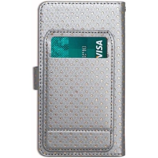 Foliofodral för Realme Narzo 30 Pro 5G plånboksformat i ekoläder - dubbel invändig flikkorthållare - SILVER