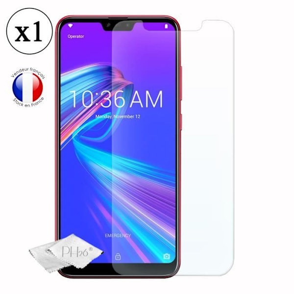 Super Pack til Asus Zenfone Max Shot Bagcover i læderstil med anti-shock gel silikonekonturer + 1 skærmbeskyttelsesfilm