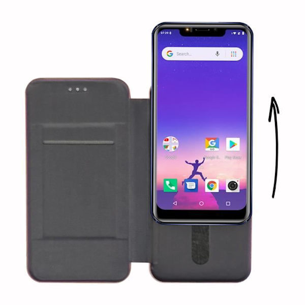 PH26® Super Pack Folio kortholder etui i kobberkornet øko-læder til Logicom Le Hop med 3 hærdede glas, maksimal hårdhed Koppar
