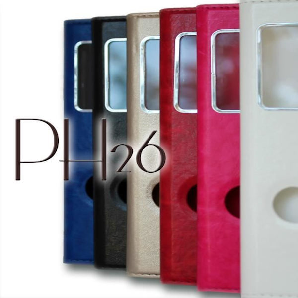 Etui Hölster med Fönster - PH26® - SONY XPERIA C4 - Syntetisk Läder - Mjuk Skal - Magnetisk Svart