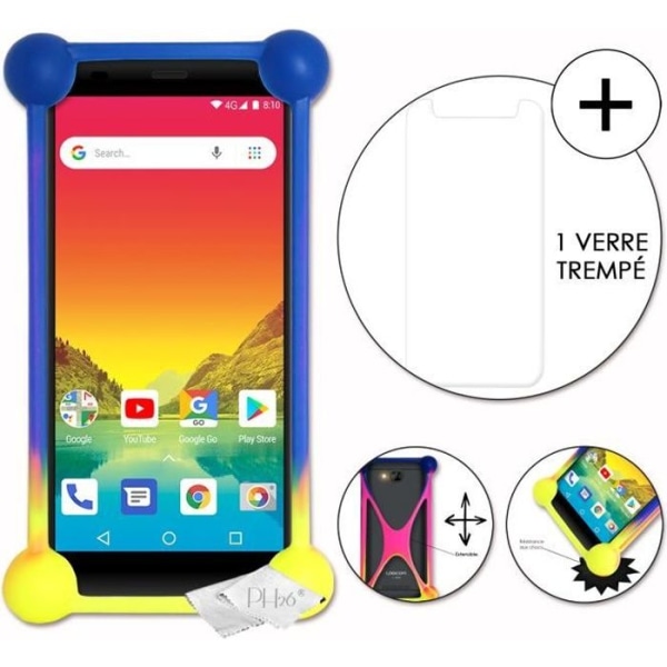 Stødsikker kofanger - Logicom - Le Hola - Multicolor - Silikone - Hærdet glas medfølger Flerfärgad