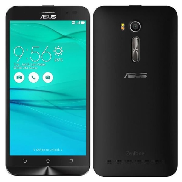 Hölster - ASUS - ZENFONE GO 5.5 ZB552KL - Syntetiskt läder - Fönsterfolio - Magnetisk Svart