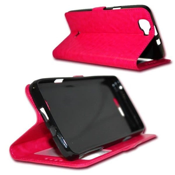 Pink Folio Cover Case til LOGICOM L-EMENT 501 By Ph26® Rosa