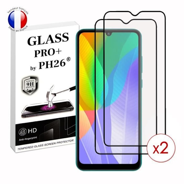 Paket med 2 HELA skyddsfilmer för Huawei Y6P i ultrabeständigt härdat glas (maximal hårdhet) Vit