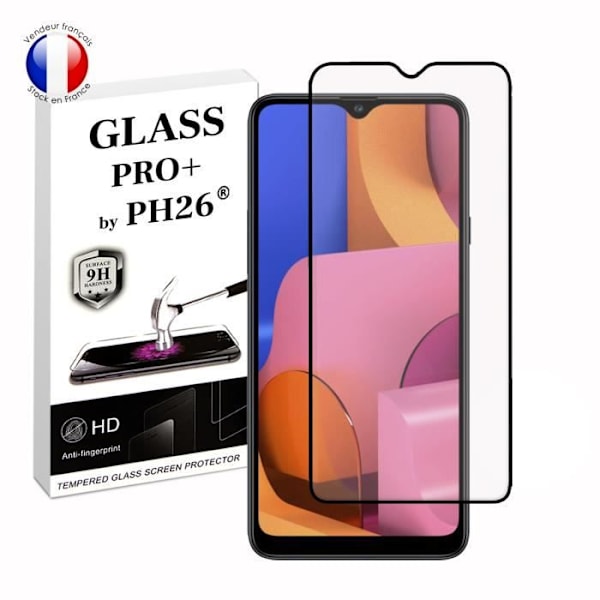 FULL skyddsfilm för Samsung Galaxy A20s i ultrabeständigt härdat glas (maximal hårdhet) Vit