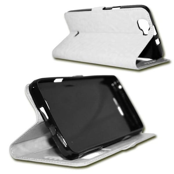 Etui Housse Folio - PH26® - LOGICOM L-EMENT 501 - Kunstlæder - Fleksibel - Magnetisk Vit