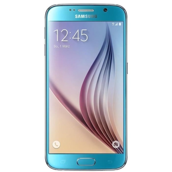 Cover til Samsung Galaxy S6 - PH26® - Ekstra Slank - Øko Læder - Magnetisk Lukning - Blå BLÅ