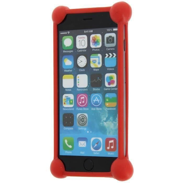 Alcatel One Touch Pop C2 stötsäkert stötfångarfodral i rött kvalitetssilikon från PH26®