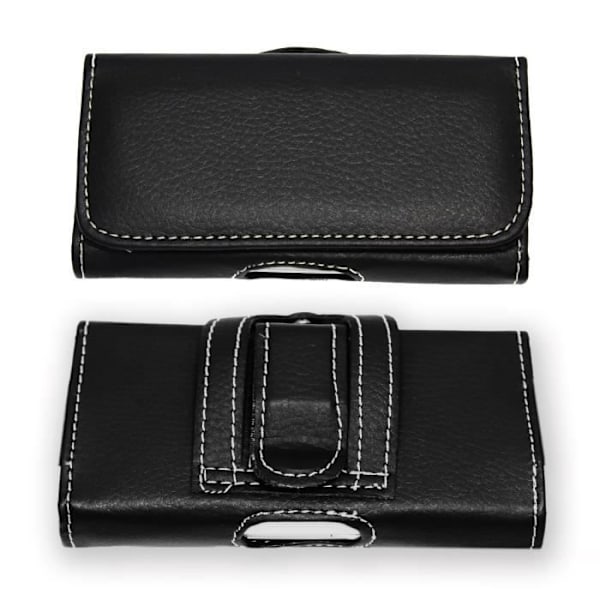 Etui taske - HTC - Desire 630 - Grainet læder - Bælteklip - Magnetisk lukning Svart