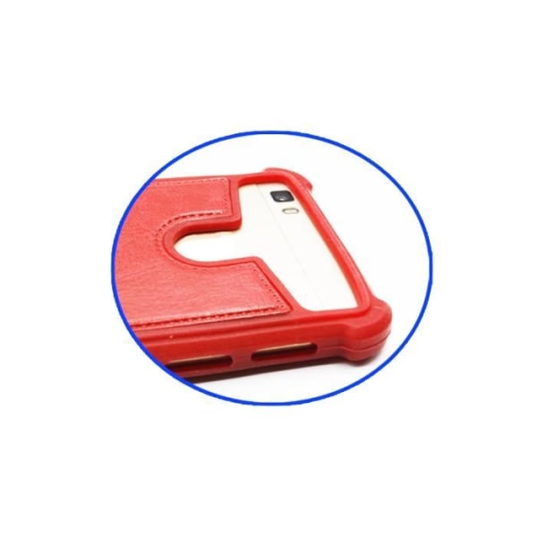 Sony Xperia E1 Dual Red læder-stil bagcover med anti-shock gel silikone konturer fra PH26®