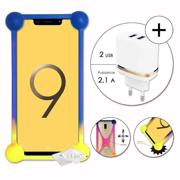 Bumper case - V-Mobile - S9 (2019) - Stötsäker - Flerfärgad - Mjuk silikon Flerfärgad