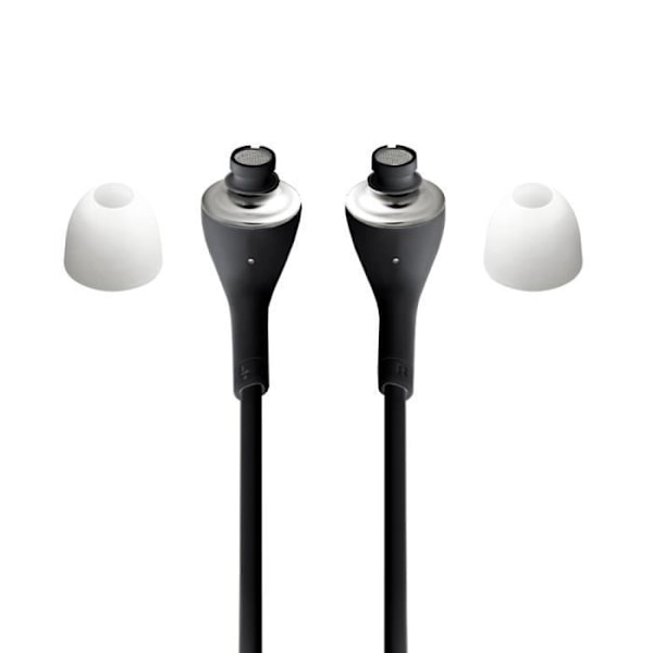 Højkvalitets sorte in-ear høretelefoner i blødt silikone med volumenkontrol og mikrofon til Alcatel 3L Svart