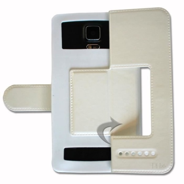 Vitt fodral för Realme GT Neo Extra Slim X2 Quality eko läderfönster magnetisk stängning och synliga sömmar Vit