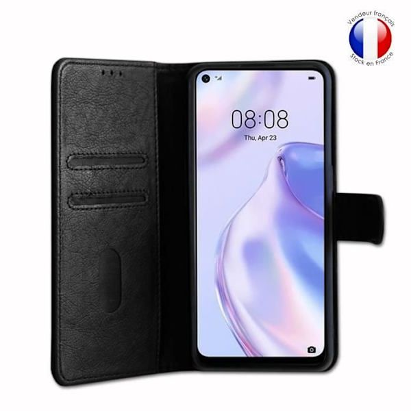 Plånboksfodral - Huawei - P40 Lite 5G - Läder - Magnetisk - Videostöd Svart