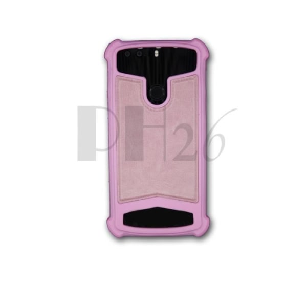 LG Optimus Black P970 Bakskal i rosa läderlook med silikon gelkonturer, chockresistent av PH26®