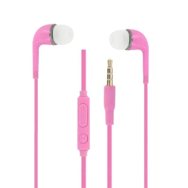 Rosa högkvalitativa in-ear-hörlurar i ultrakomfort silikonvolymkontroll och mikrofon för Realme 3 Pro